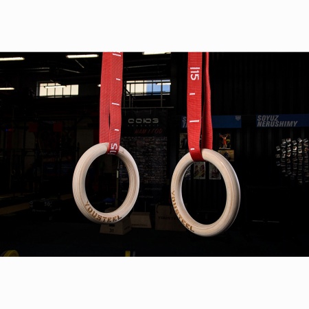 Купить Кольца гимнастические 32 мм красные стропы в Нижнем Тагиле 