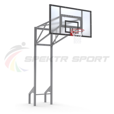 Купить Стойка баскетбольная уличная усиленная со щитом из оргстекла, кольцом и сеткой SP D 413 в Нижнем Тагиле 