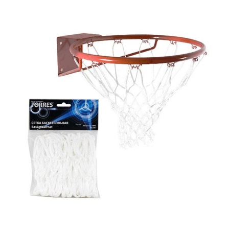 Купить Сетка баскетбольная Torres, нить 4 мм, белая в Нижнем Тагиле 