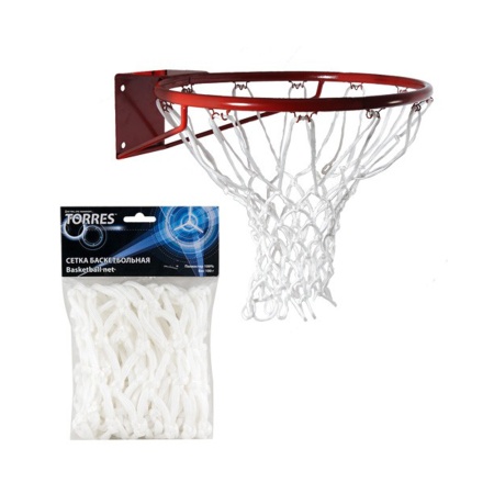 Купить Сетка баскетбольная Torres, нить 6 мм, белая в Нижнем Тагиле 